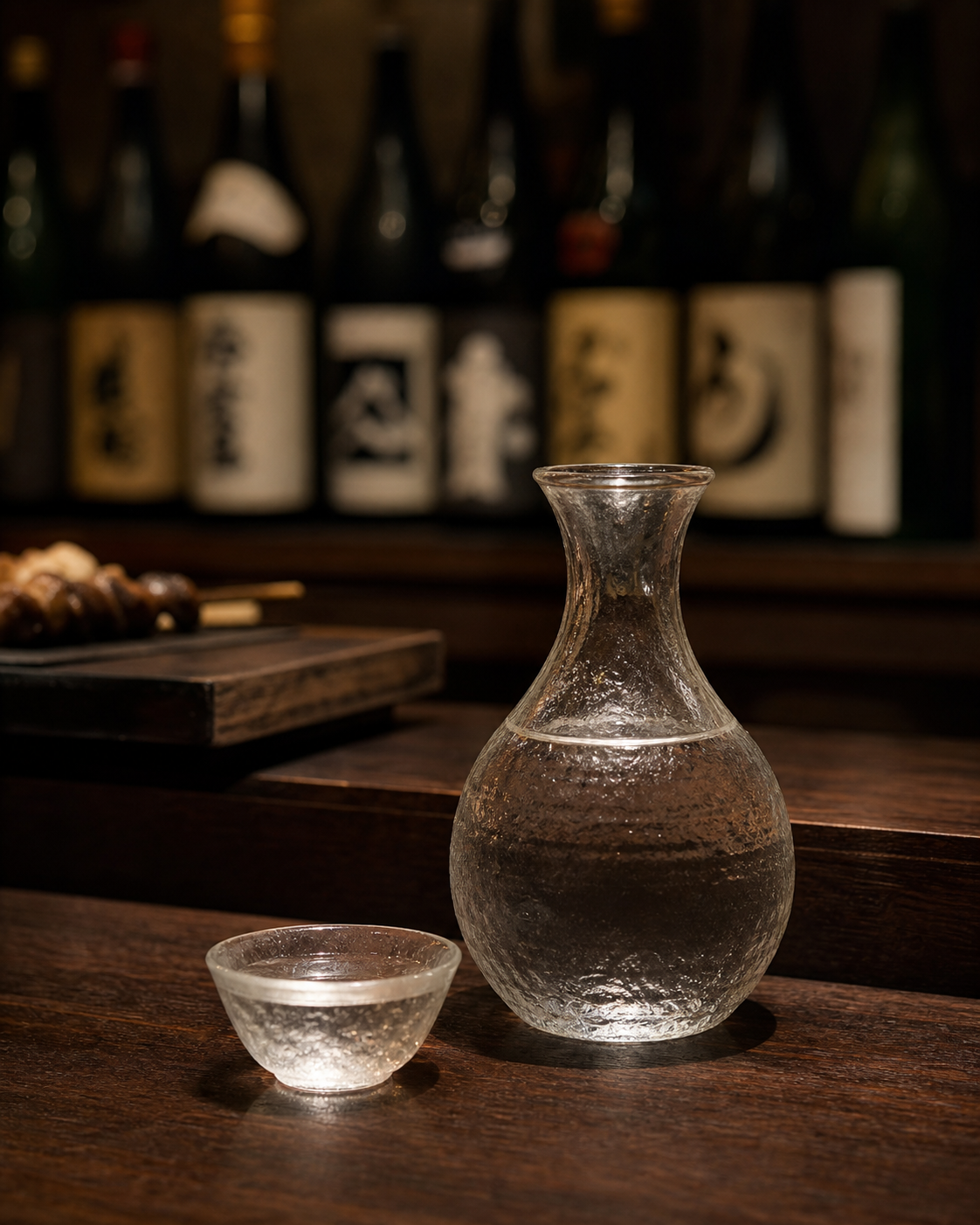 日本酒とカウンターの様子