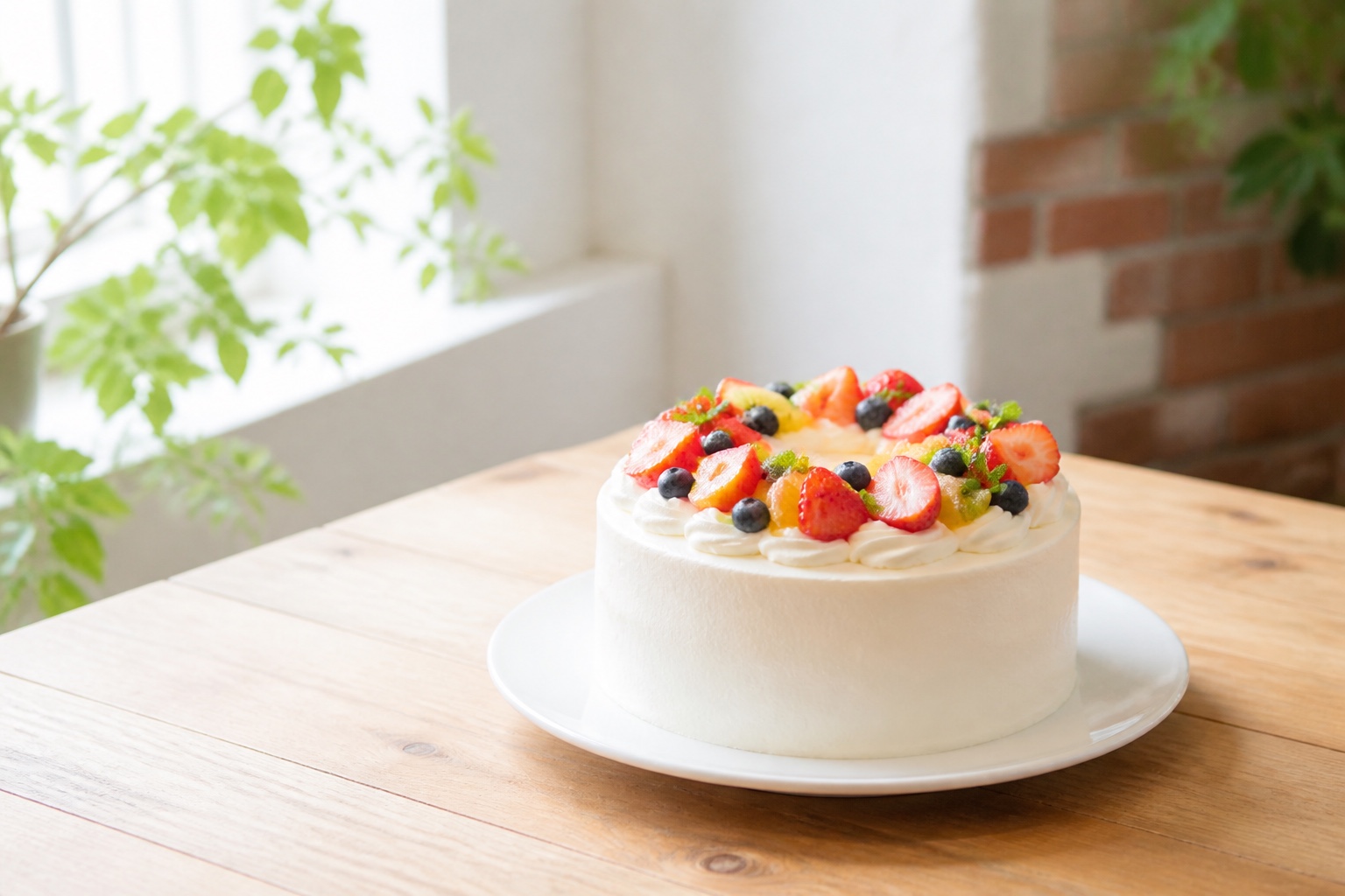 お祝い用のホールケーキ